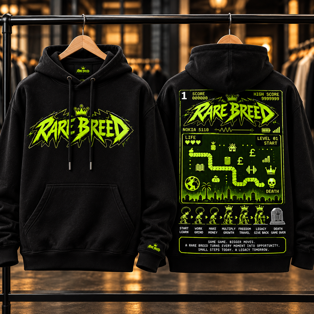 Rare breed Black hoodie with retro phone snake edition