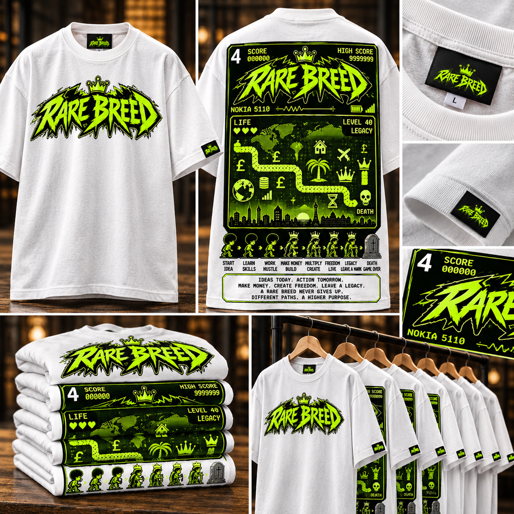 Rare breed white T-shirt with retro phone snake edition