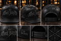 Rare breed triple black leather snapback