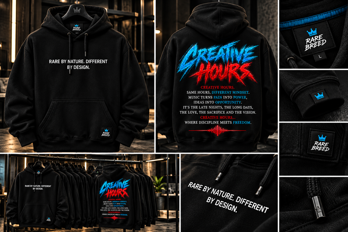 Rare breed black Hoodie creative hours edition