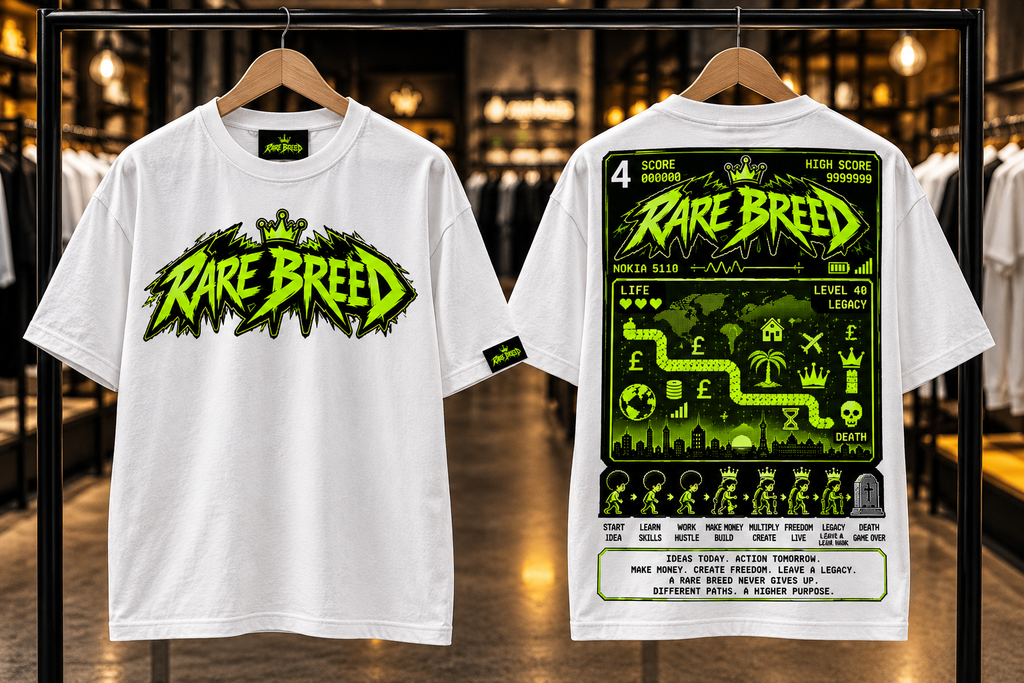 Rare breed white T-shirt with retro phone snake edition