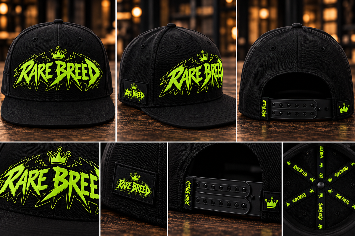 Rare breed  - snap back with double strap retro snake edition