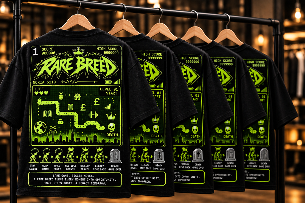 Rare breed Black T-shirt with retro phone snake edition